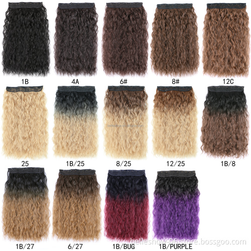 Heat Resistant Synthetic Long Curly Wavy  Cheap 22Inch  5 Clip in Hair Extensions Long Wave Hairpieces for Women